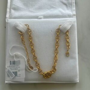 CD NAVY NECKLACE GOLD-FINISH METAL